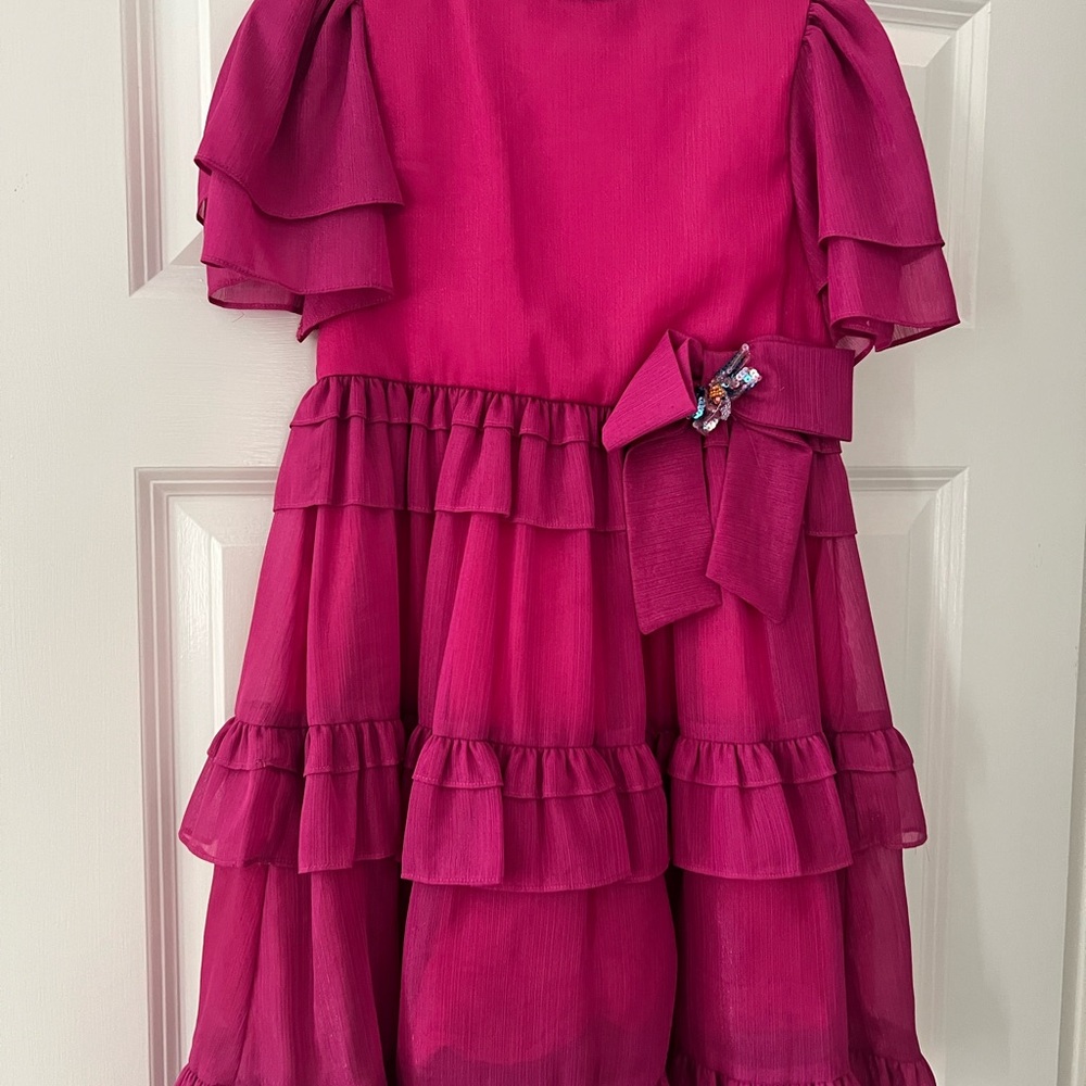 Charming Magenta Ruffle Dress for Kids